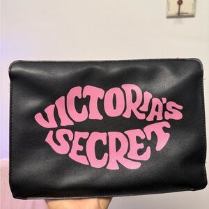 Victoria's Secret Black Pink Red Cosmetic Bag